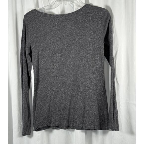 Ann Taylor Loft Cotton Scoop Neck Long Sleeves T-Shirt Heather Gray XS 86-27 - Picture 8 of 12
